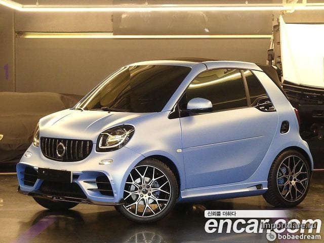 SMART FORTWO CABRIO 2019 — 10 000 км, голубой, Корея — под ключ — фото 2