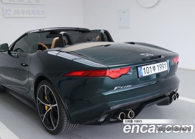 JAGUAR F-TYPE 2015 — 47 769 км, тёмно-зелёный, Корея — под ключ — фото 1