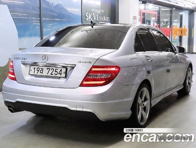 MERCEDES-BENZ C-CLASS W204 2014 — 136 225 км, серебристый, Корея — под ключ — фото 4