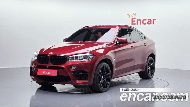 BMW X6M 2019 — 142 338 км, красный, Корея — под ключ — фото 1