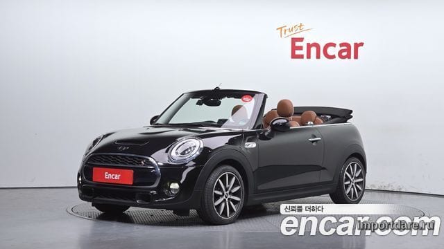 MINI COOPER S CONVERTIBLE 2017 — 110 094 км, чёрный, Корея — под ключ — фото 1