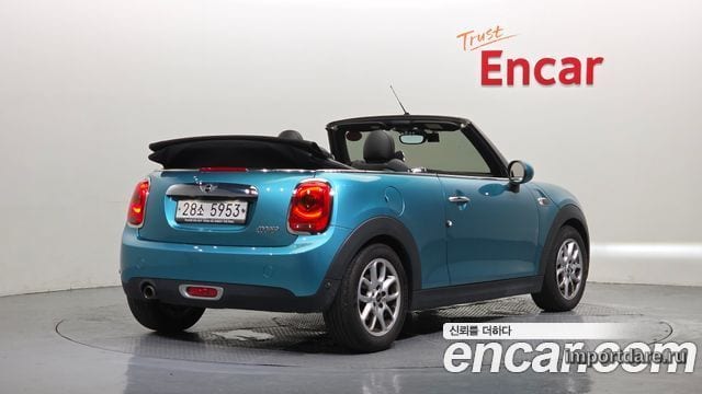 MINI COOPER CONVERTIBLE 2018 — 47 931 км, голубой, Корея — под ключ — фото 2