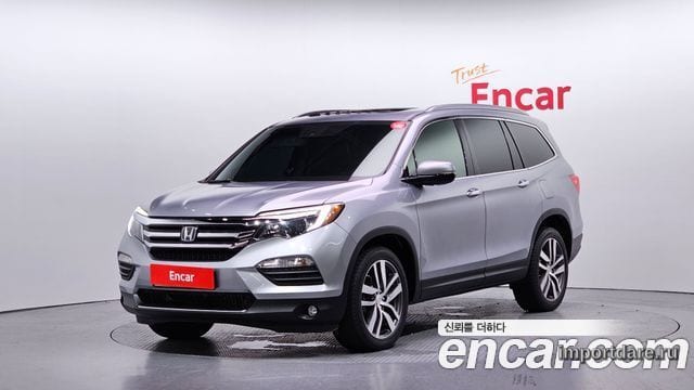 HONDA PILOT 2016 — 112 585 км, серебристо-серый, Корея — под ключ — фото 1