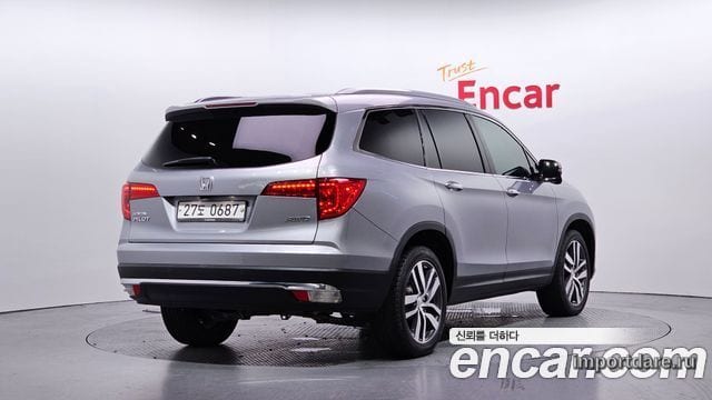 HONDA PILOT 2016 — 112 585 км, серебристо-серый, Корея — под ключ — фото 2
