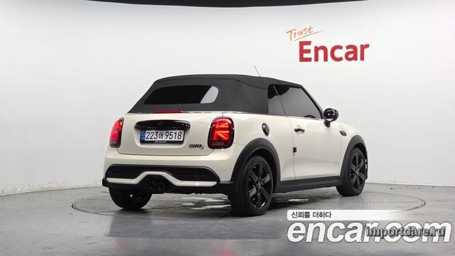 MINI COOPER S CONVERTIBLE 2022 — 57 264 км, белый-перламутр, Корея — под ключ — фото 1