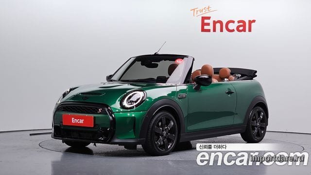 MINI COOPER S CONVERTIBLE 2022 — 65 685 км, тёмно-зелёный, Корея — под ключ — фото 1