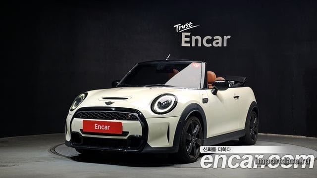MINI COOPER S CONVERTIBLE 2022 — 41 535 км, белый-перламутр, Корея — под ключ — фото 1
