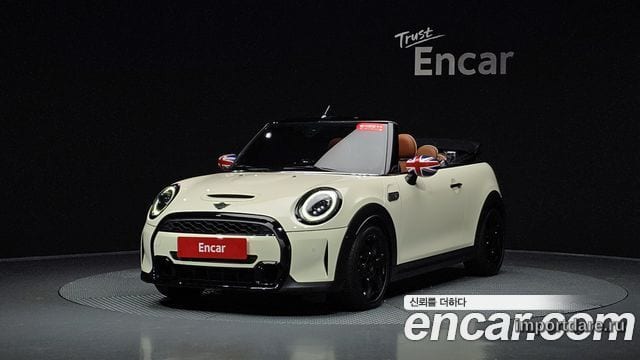 MINI COOPER S CONVERTIBLE 2022 — 63 059 км, белый-перламутр, Корея — под ключ — фото 1