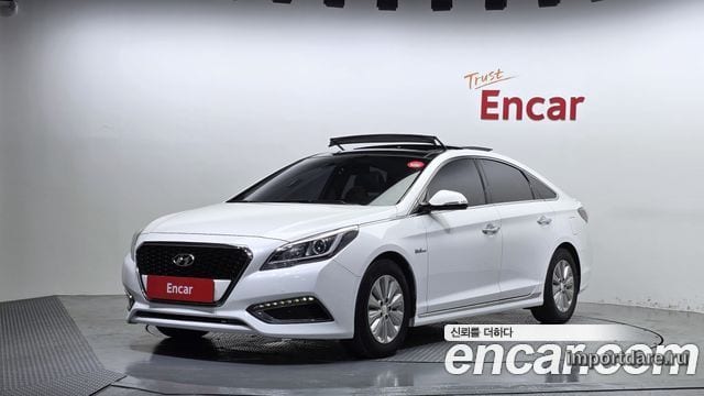 HYUNDAI SONATA HYBRID 2015 — 181 524 км, белый, Корея — под ключ — фото 1