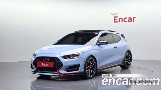 HYUNDAI VELOSTER 2019 — 49 034 км, голубой, Корея — под ключ — фото 1