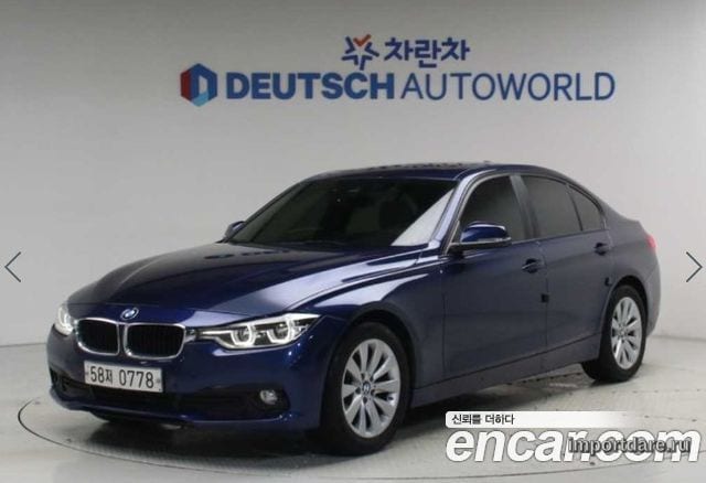 BMW 3 SERIES 2016 — 84 534 км, синий, Корея — под ключ — фото 1