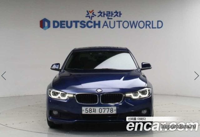 BMW 3 SERIES 2016 — 84 534 км, синий, Корея — под ключ — фото 3