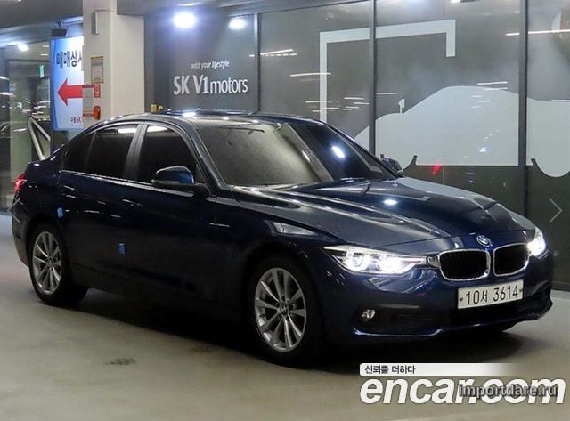 BMW 3 SERIES 2018 — 116 076 км, синий, Корея — под ключ — фото 1