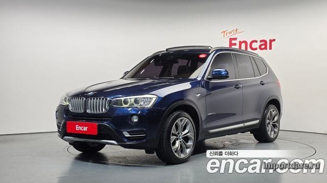 BMW X3 2015 — 159 655 км, синий, Корея — под ключ — фото 1
