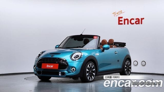 MINI COOPER S CONVERTIBLE 2019 — 33 134 км, голубой, Корея — под ключ — фото 1