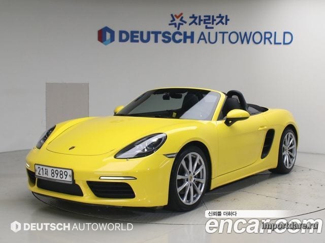 PORSCHE 718 BOXSTER 2019 — 107 130 км, жёлтый, Корея — под ключ — фото 1
