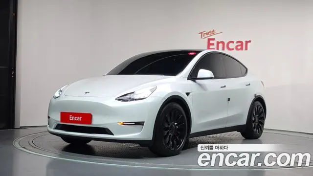 TESLA MODEL Y 2021 — 116 378 км, белый, Корея — под ключ — фото 1