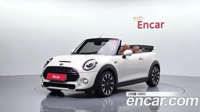 MINI COOPER S CONVERTIBLE 2019 — 38 307 км, белый-перламутр, Корея — под ключ — фото 1