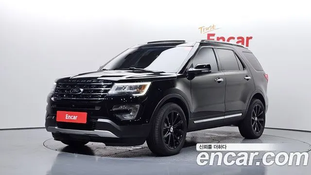 FORD EXPLORER 2017 — 141 515 км, чёрный, Корея — под ключ — фото 1