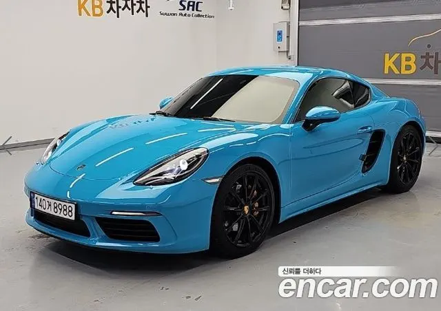 PORSCHE 718 CAYMAN 2018 — 34 172 км, синий, Корея — под ключ — фото 12